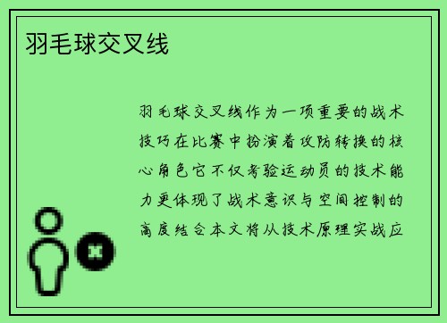 羽毛球交叉线